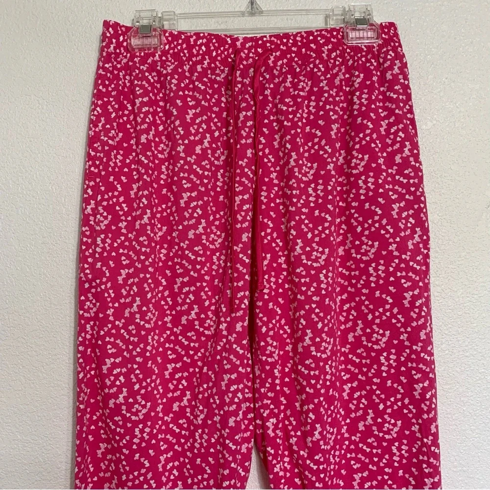 Victoria’s Secret Hearts Pajama Lounge Sleep Pants Joggers Pink Size Small
